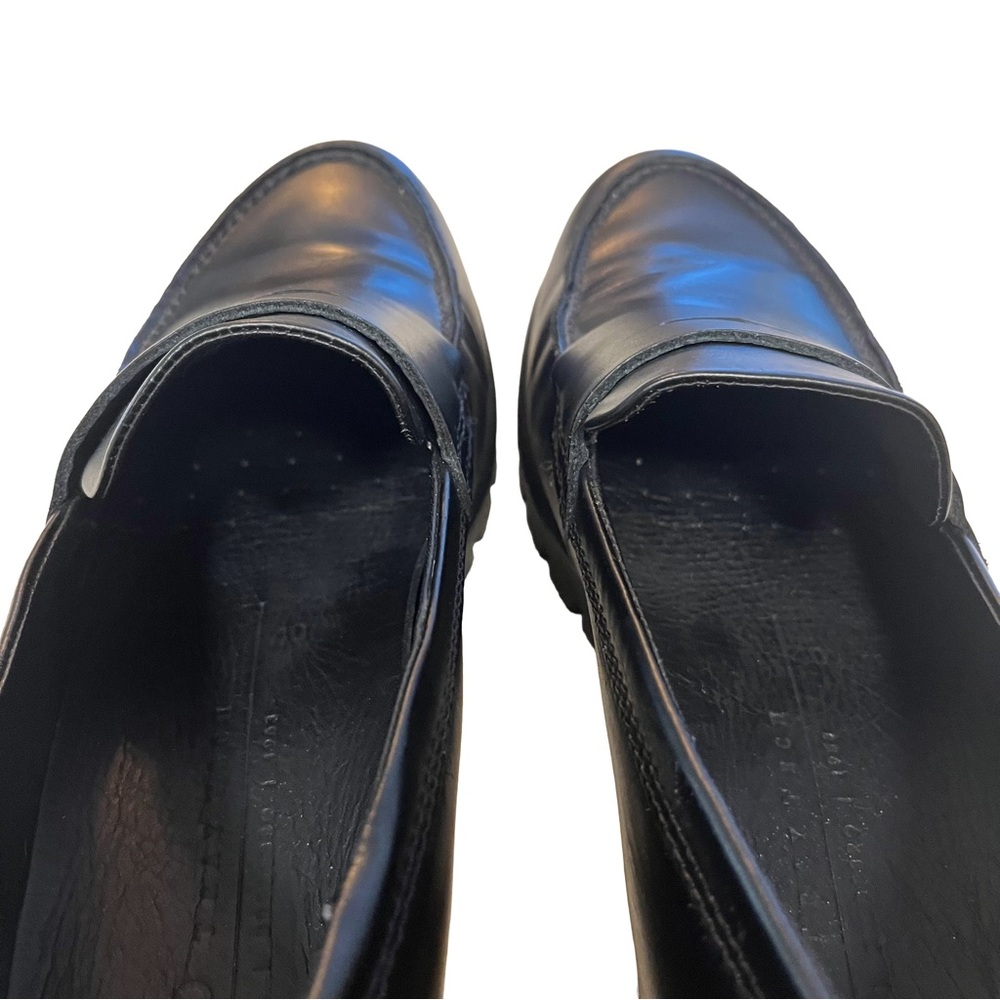 Ecco Women’s Black Leather Tray Tech Penny Loafers Sz 40 US 9-9.5 Lug Sole EUC - Picture 3 of 11